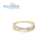 14KT Yellow & White Gold Diamond Ring- Size 7.25
